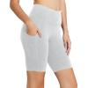 imagebaleaf Womens 8 5 3 Biker Shorts High Waist Yoga Workout Gym Running Volleyball Spandex Shorts with PocketsLight Greyclassic