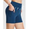 imagebaleaf Womens 8 5 3 Biker Shorts High Waist Yoga Workout Gym Running Volleyball Spandex Shorts with PocketsNavy Bluestretchierlycra
