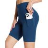 imagebaleaf Womens 8 5 3 Biker Shorts High Waist Yoga Workout Gym Running Volleyball Spandex Shorts with PocketsNavy Bluestretchierlycra