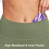 imagebaleaf Womens 8 5 3 Biker Shorts High Waist Yoga Workout Gym Running Volleyball Spandex Shorts with PocketsNavy Greensofter