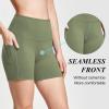 imagebaleaf Womens 8 5 3 Biker Shorts High Waist Yoga Workout Gym Running Volleyball Spandex Shorts with PocketsNavy Greensofter