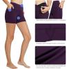 imagebaleaf Womens 8 5 3 Biker Shorts High Waist Yoga Workout Gym Running Volleyball Spandex Shorts with PocketsPurpleclassic