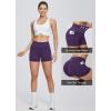 imagebaleaf Womens 8 5 3 Biker Shorts High Waist Yoga Workout Gym Running Volleyball Spandex Shorts with PocketsPurpleclassic