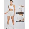 imagebaleaf Womens 8 5 3 Biker Shorts High Waist Yoga Workout Gym Running Volleyball Spandex Shorts with PocketsWhiteclassic