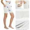 imagebaleaf Womens 8 5 3 Biker Shorts High Waist Yoga Workout Gym Running Volleyball Spandex Shorts with PocketsWhiteclassic