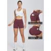 imagebaleaf Womens 8 5 3 Biker Shorts High Waist Yoga Workout Gym Running Volleyball Spandex Shorts with PocketsWine Redclassic