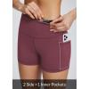 imagebaleaf Womens 8 5 3 Biker Shorts High Waist Yoga Workout Gym Running Volleyball Spandex Shorts with PocketsWine Redclassic