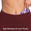 imagebaleaf Womens 8 5 3 Biker Shorts High Waist Yoga Workout Gym Running Volleyball Spandex Shorts with PocketsWine Redsofter