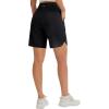 imagebaleaf Womens 9 Bermuda Knee Length Athletic Running Long Shorts with Pockets Quick Dry Shorts High Waisted UPF 50Black