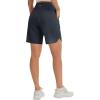 imagebaleaf Womens 9 Bermuda Knee Length Athletic Running Long Shorts with Pockets Quick Dry Shorts High Waisted UPF 50Dark Gray