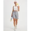 imagebaleaf Womens 9 Bermuda Knee Length Athletic Running Long Shorts with Pockets Quick Dry Shorts High Waisted UPF 50Gray