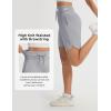 imagebaleaf Womens 9 Bermuda Knee Length Athletic Running Long Shorts with Pockets Quick Dry Shorts High Waisted UPF 50Gray