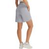 imagebaleaf Womens 9 Bermuda Knee Length Athletic Running Long Shorts with Pockets Quick Dry Shorts High Waisted UPF 50Gray