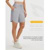 imagebaleaf Womens 9 Bermuda Knee Length Athletic Running Long Shorts with Pockets Quick Dry Shorts High Waisted UPF 50Gray