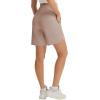 imagebaleaf Womens 9 Bermuda Knee Length Athletic Running Long Shorts with Pockets Quick Dry Shorts High Waisted UPF 50Khaki