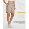 imagebaleaf Womens 9 Bermuda Knee Length Athletic Running Long Shorts with Pockets Quick Dry Shorts High Waisted UPF 50Khaki