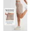 imagebaleaf Womens 9 Bermuda Knee Length Athletic Running Long Shorts with Pockets Quick Dry Shorts High Waisted UPF 50Khaki