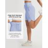 imagebaleaf Womens 9 Bermuda Knee Length Athletic Running Long Shorts with Pockets Quick Dry Shorts High Waisted UPF 50Light Blue