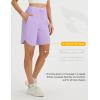 imagebaleaf Womens 9 Bermuda Knee Length Athletic Running Long Shorts with Pockets Quick Dry Shorts High Waisted UPF 50Light Purple