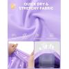 imagebaleaf Womens 9 Bermuda Knee Length Athletic Running Long Shorts with Pockets Quick Dry Shorts High Waisted UPF 50Light Purple