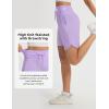 imagebaleaf Womens 9 Bermuda Knee Length Athletic Running Long Shorts with Pockets Quick Dry Shorts High Waisted UPF 50Light Purple