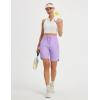 imagebaleaf Womens 9 Bermuda Knee Length Athletic Running Long Shorts with Pockets Quick Dry Shorts High Waisted UPF 50Light Purple