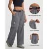 imagebaleaf Womens Lightweight Pants Quick Dry Wide Leg Hiking Water Resistant with 4 Pockets Travel Baggy Parachute Cargo PantDark Gray