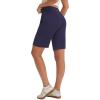 imagebaleaf 9 Womens Bermuda Shorts Knee Length High Waisted Long Shorts with Pockets Golf Walking Athletic Running CasualNavy Blue