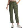 imagebaleaf Womens 26 Travel Pants with Zipper Pockets Petite Ankle Slacks Lightweight Stretch Quick Dry Cargo Summer CoolArmy Green