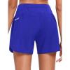 imagebaleaf Womens 5 Workout Shorts Gym Running Shorts Athletic with Liner High Waistband Quick Dry Sports Zipper PocketsRoyal Blue