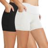imagebaleaf Womens 8 5 3 Biker Shorts High Waist Yoga Workout Gym Running Volleyball Spandex Shorts with PocketsBlackwhite
