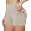 imagebaleaf Womens 8 5 3 Biker Shorts High Waist Yoga Workout Gym Running Volleyball Spandex Shorts with PocketsKhakiclassic