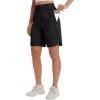 imagebaleaf Womens 9 Bermuda Knee Length Athletic Running Long Shorts with Pockets Quick Dry Shorts High Waisted UPF 50Black