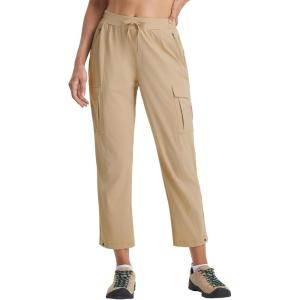 imagebaleaf Womens 26 Travel Pants with Zipper Pockets Petite Ankle Slacks Lightweight Stretch Quick Dry Cargo Summer CoolKhaki