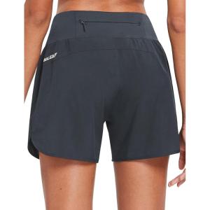 imagebaleaf Womens 5 Workout Shorts Gym Running Shorts Athletic with Liner High Waistband Quick Dry Sports Zipper PocketsGrey