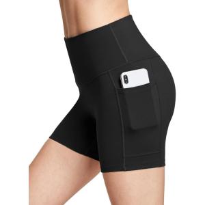 imagebaleaf Womens 8 5 3 Biker Shorts High Waist Yoga Workout Gym Running Volleyball Spandex Shorts with PocketsBlacksofter