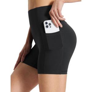 imagebaleaf Womens 8 5 3 Biker Shorts High Waist Yoga Workout Gym Running Volleyball Spandex Shorts with PocketsBlackstretchierlycra