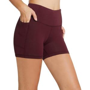 imagebaleaf Womens 8 5 3 Biker Shorts High Waist Yoga Workout Gym Running Volleyball Spandex Shorts with PocketsBruby Wine5