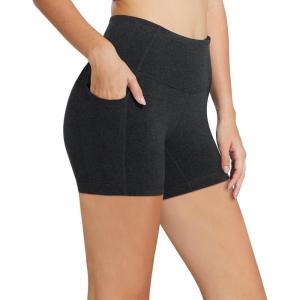 imagebaleaf Womens 8 5 3 Biker Shorts High Waist Yoga Workout Gym Running Volleyball Spandex Shorts with PocketsCharcoalclassic