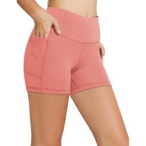 imagebaleaf Womens 8 5 3 Biker Shorts High Waist Yoga Workout Gym Running Volleyball Spandex Shorts with PocketsCoral Pinkclassic