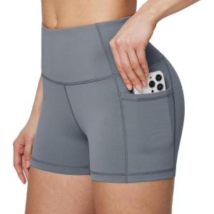 imagebaleaf Womens 8 5 3 Biker Shorts High Waist Yoga Workout Gym Running Volleyball Spandex Shorts with PocketsGrayclassic