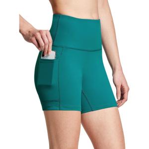 imagebaleaf Womens 8 5 3 Biker Shorts High Waist Yoga Workout Gym Running Volleyball Spandex Shorts with PocketsGreensofter