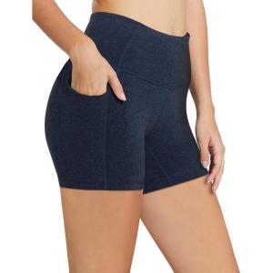 imagebaleaf Womens 8 5 3 Biker Shorts High Waist Yoga Workout Gym Running Volleyball Spandex Shorts with PocketsHeather Blueclassic