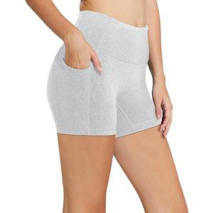 imagebaleaf Womens 8 5 3 Biker Shorts High Waist Yoga Workout Gym Running Volleyball Spandex Shorts with PocketsLight Greyclassic
