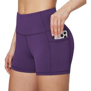 imagebaleaf Womens 8 5 3 Biker Shorts High Waist Yoga Workout Gym Running Volleyball Spandex Shorts with PocketsPurpleclassic