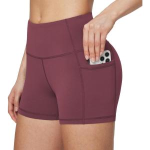 imagebaleaf Womens 8 5 3 Biker Shorts High Waist Yoga Workout Gym Running Volleyball Spandex Shorts with PocketsWine Redclassic