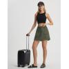 imagebaleaf Skorts for Women with Pockets Athletic Skort High Waisted Hiking Cargo Golf Travel Skirts Water Resistant UPF 50Army Green