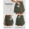 imagebaleaf Skorts for Women with Pockets Athletic Skort High Waisted Hiking Cargo Golf Travel Skirts Water Resistant UPF 50Army Green