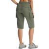 imagebaleaf Womens 15 Long Shorts with 7 Pockets Knee Length Hiking Bermuda Shorts Lightweight Quick Dry Cargo CaprisArmy Green