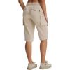 imagebaleaf Womens 15 Long Shorts with 7 Pockets Knee Length Hiking Bermuda Shorts Lightweight Quick Dry Cargo CaprisKhaki